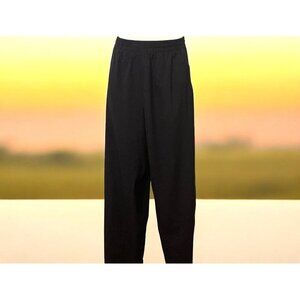 Tek Gear Mens Track Pants Size XL Black Drawstring Waist Blue Stripe Zip Pockets